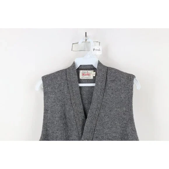 Vintage 50s 60s Rockabilly Mens Large Atomic Fleck Wool Knit Sweater Vest USA